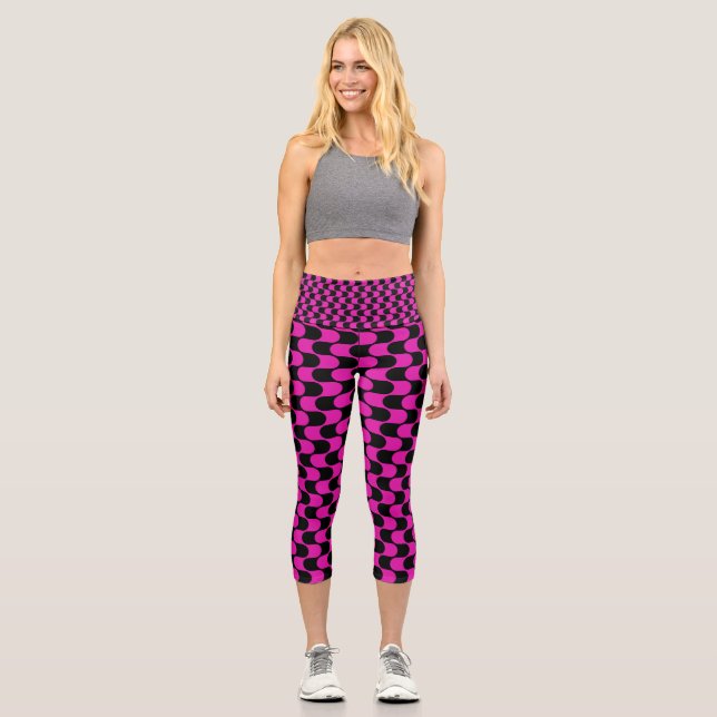 Colourful Abstract Pattern Capri Leggings (Front)
