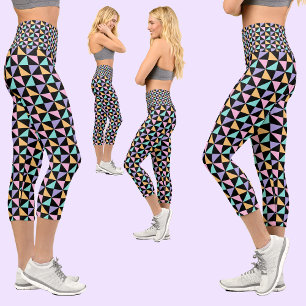 Colourful Abstract Pattern Capri Leggings