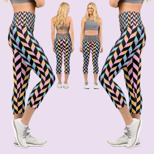 Colourful Abstract Pattern Capri Leggings