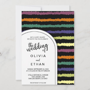 Colourful abstract pattern chic Wedding Invitation