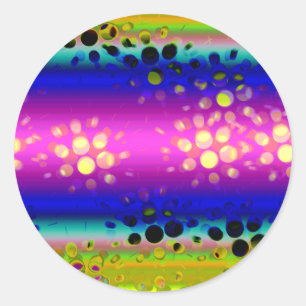 Colourful Abstract Pattern Classic Round Sticker