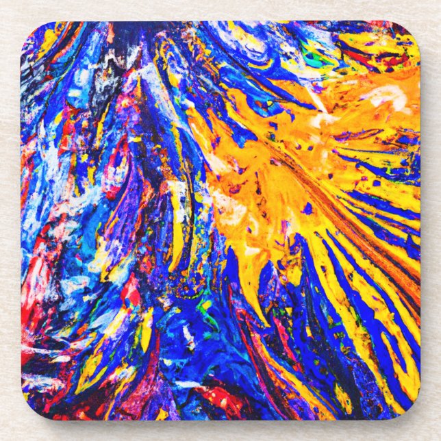 Colourful Abstract Pattern Coaster (Front)