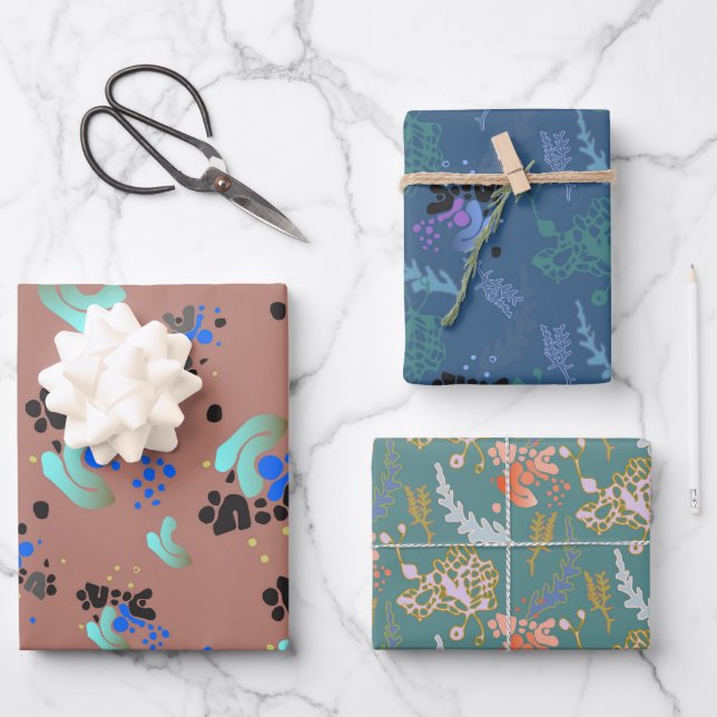 Colourful Abstract Pattern Craft Wrapping Paper (Front)