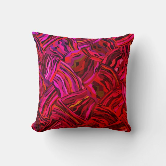 Colourful abstract pattern cushion (Front)