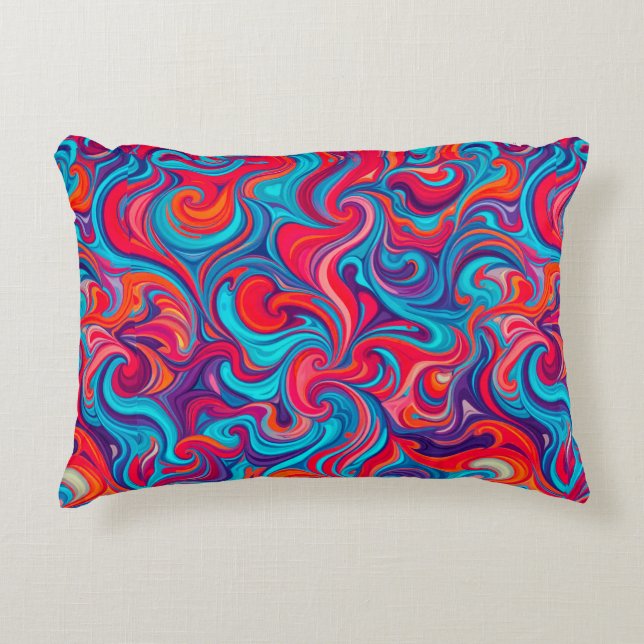 Colourful Abstract Pattern Decorative Cushion (Front)