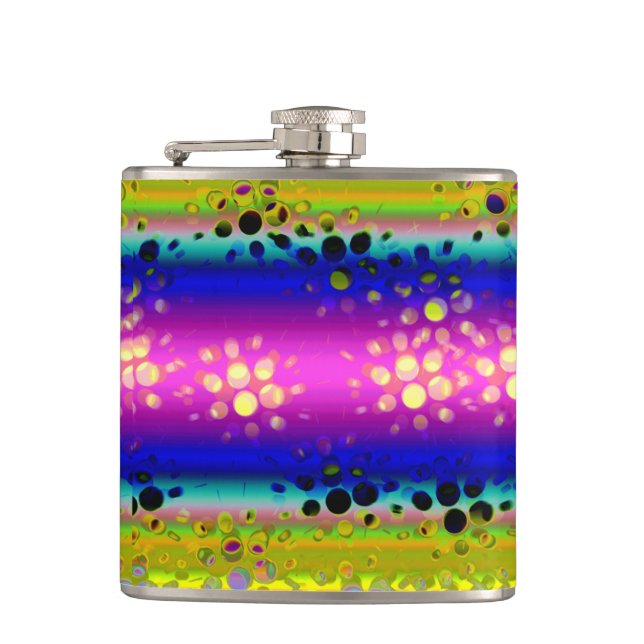 Colourful Abstract Pattern Hip Flask (Front)