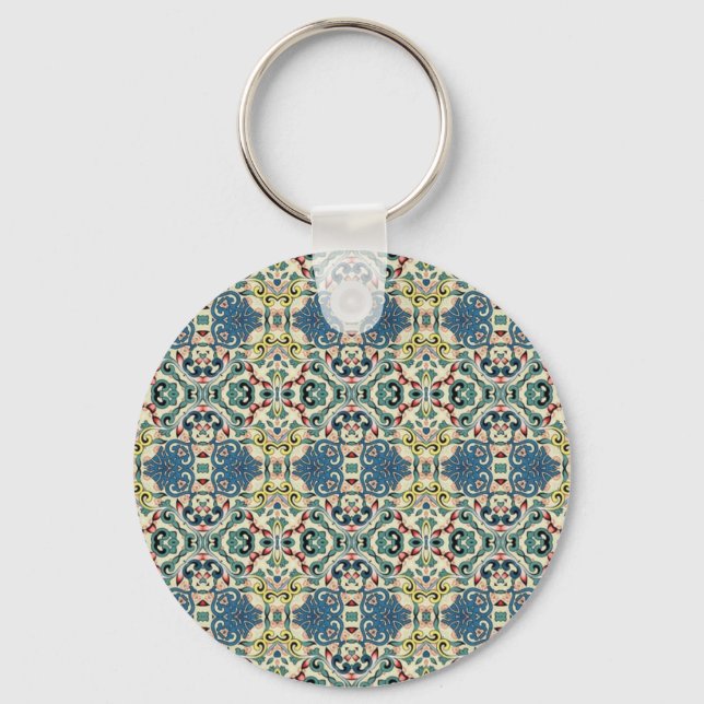 Colourful Abstract Pattern Key Ring (Front)