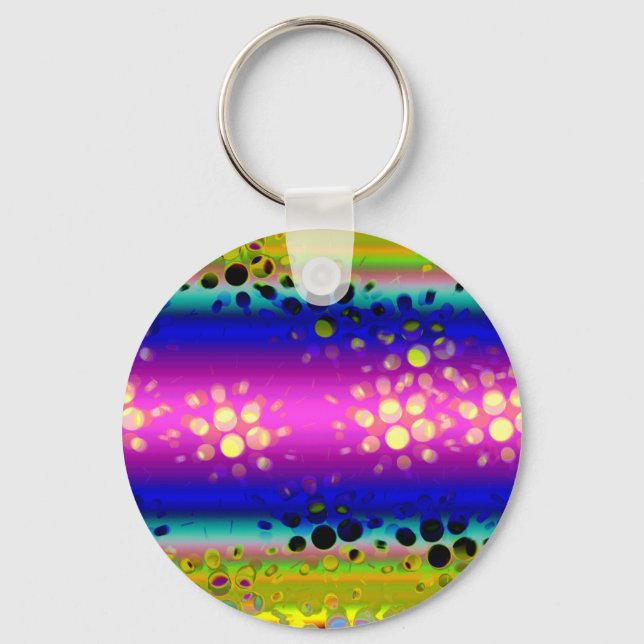 Colourful Abstract Pattern Key Ring (Front)
