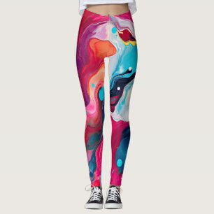 Colourful abstract pattern leggings
