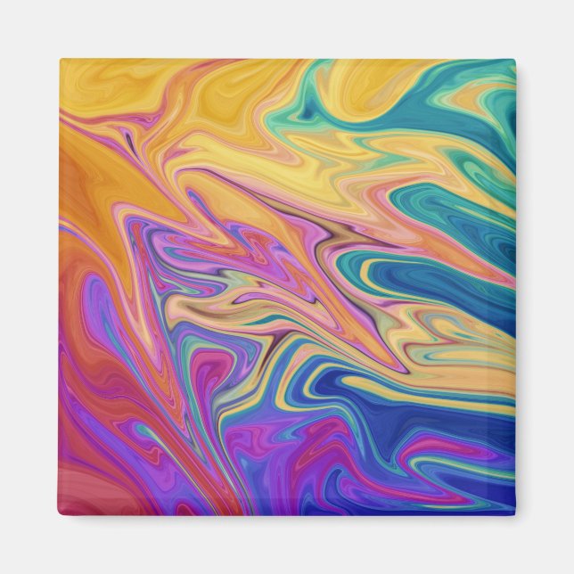 Colourful abstract pattern magnet (Front)