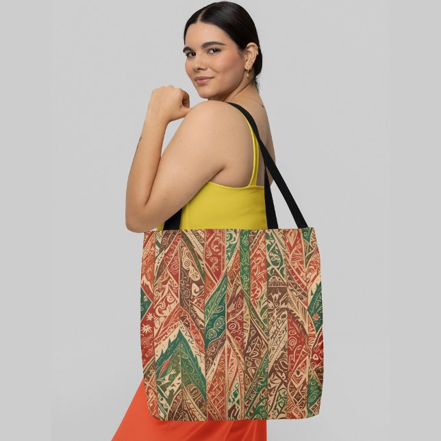 Colourful abstract pattern overlapping geometric tote bag (Creator Uploaded)