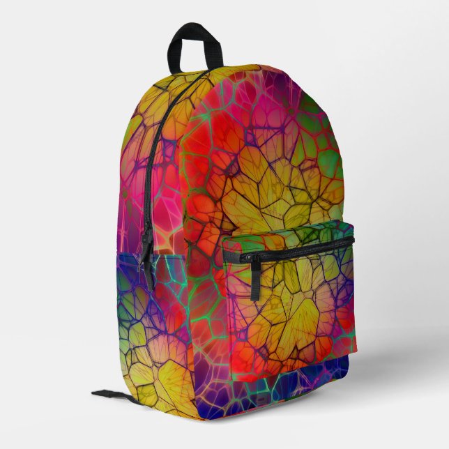 Colourful Abstract Pattern Printed Backpack (Back Corner Left)