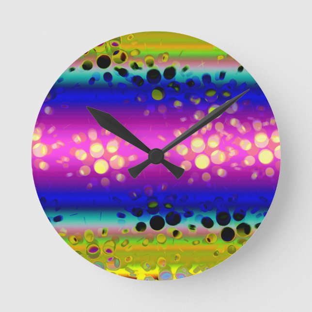 Colourful Abstract Pattern Round Clock (Front)