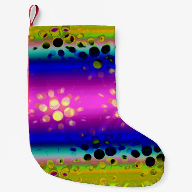 Colourful Abstract Pattern Small Christmas Stocking (Front)