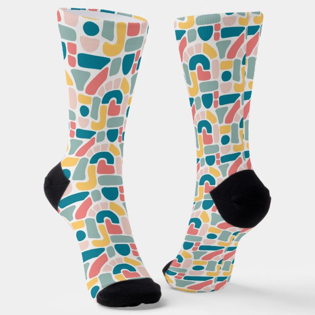Colourful Abstract Pattern Socks (Angled)