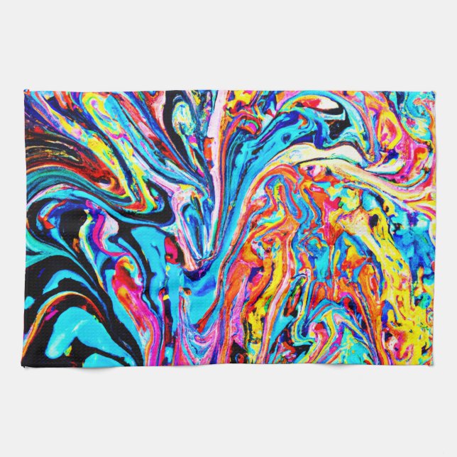 Colourful Abstract Pattern Tea Towel (Horizontal)