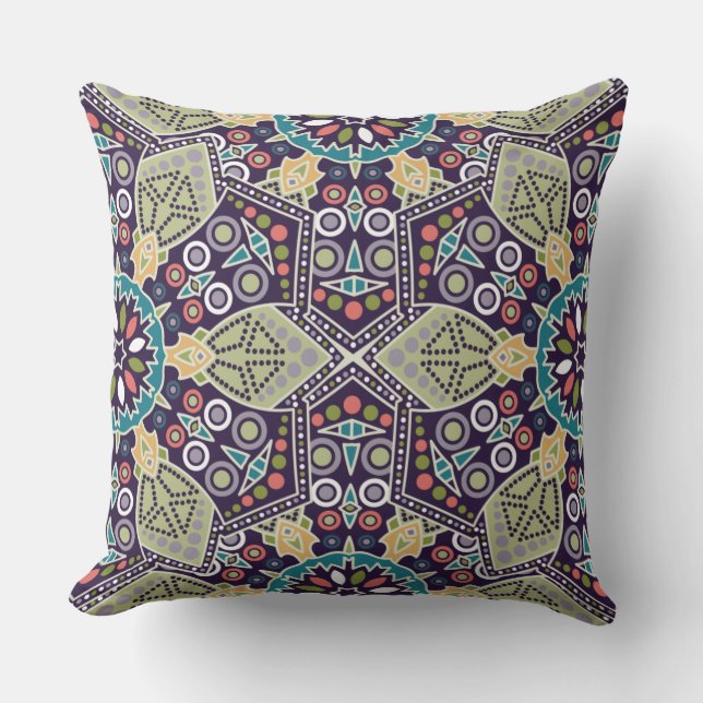 Colourful Abstract Pattern throw pillows (Front)