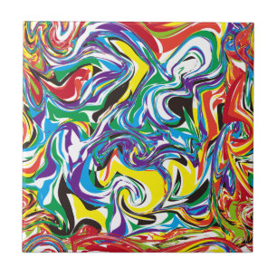 Colourful abstract pattern tile