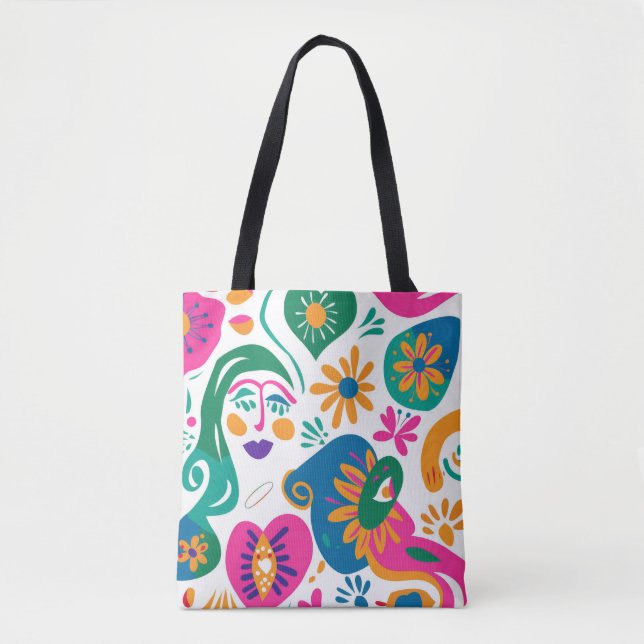 Colourful Abstract Pattern Tote Bag (Front)