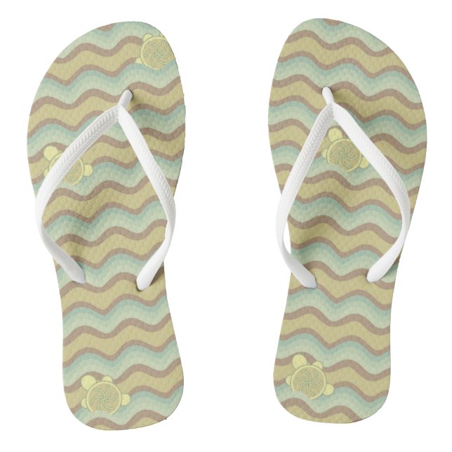 colourful abstract pattern, waves jandals (Footbed)