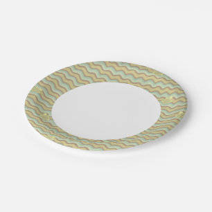 colourful abstract pattern, waves paper plate