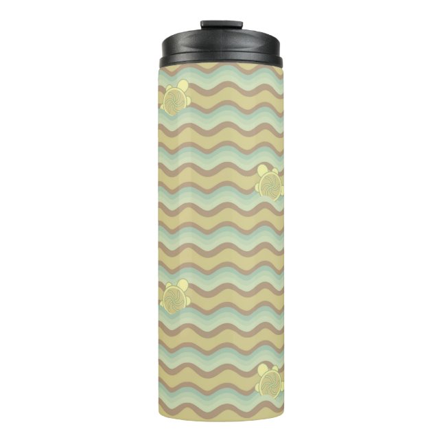 colourful abstract pattern, waves thermal tumbler (Front)