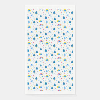 Colourful Abstract Pattern with Trees and Rainbows Napkin