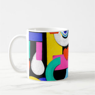 Colourful abstract pattern with word love inside,e coffee mug