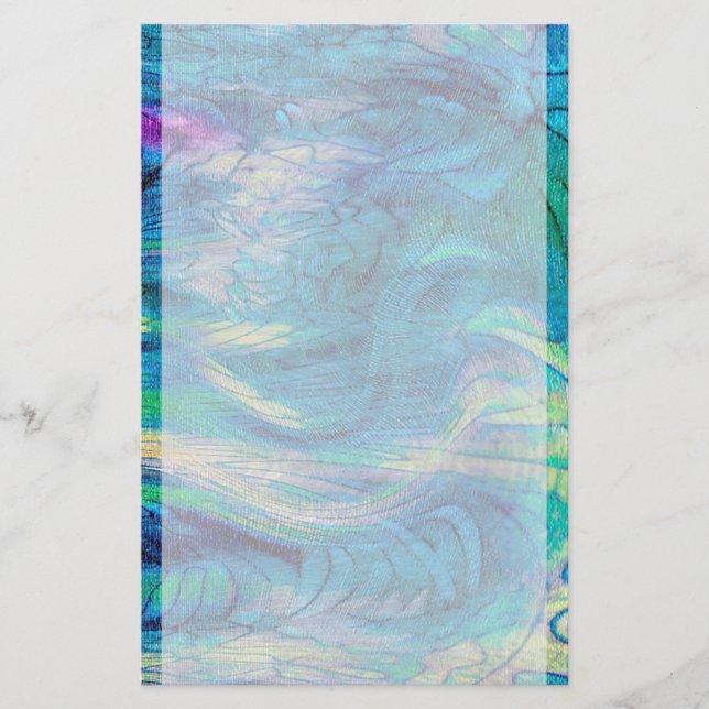 Colourful Abstract Peacock Art Stationery (Front)