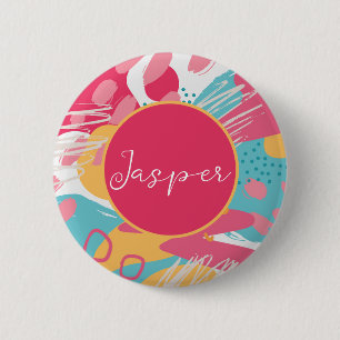 Colourful Abstract Personalised 6 Cm Round Badge