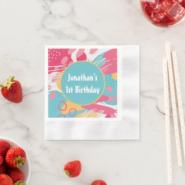 Colourful Abstract Personalised Napkin (Insitu)