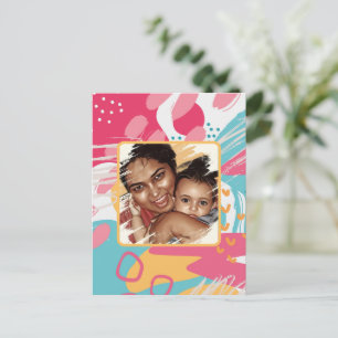 Colourful Abstract Personalised Photo Postcard