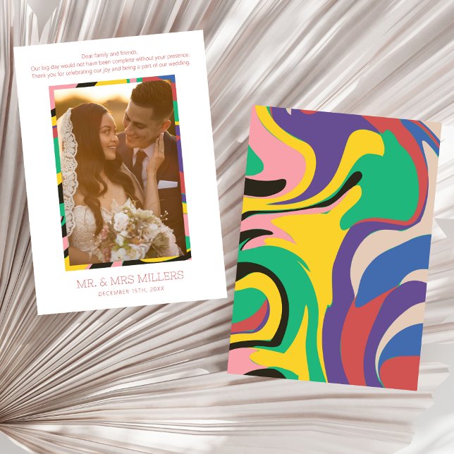 Colourful Abstract Photo Modern  Thank You Card (Creator Uploaded)