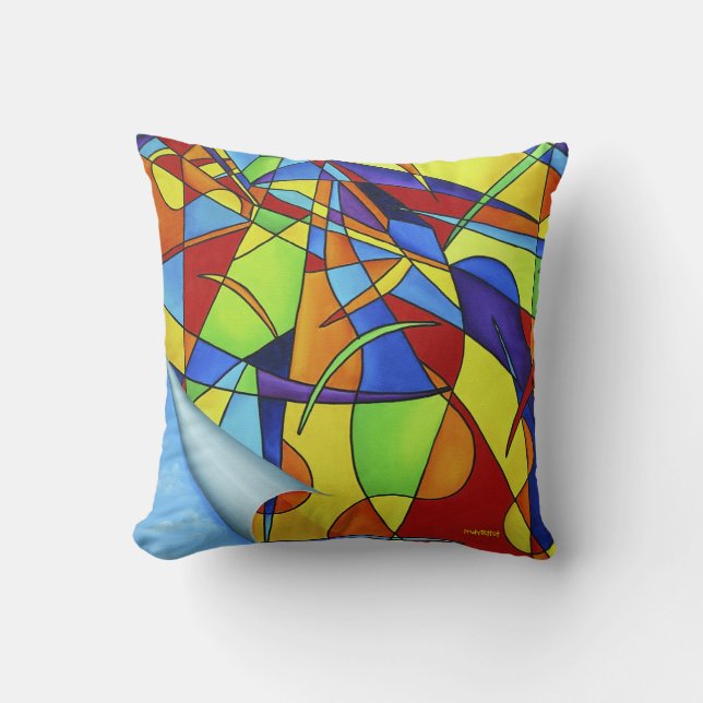 Colourful, Abstract Pillow (Front)