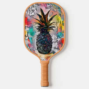 Colourful Abstract Pineapple Fruit Pickleball Paddle