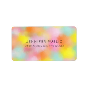 Colourful Abstract Pink Red Yellow Blue Green Label