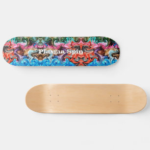 Colourful Abstract Plasma Spin Skate Trick Artwork Skateboard