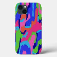 Colourful Abstract Print in Retro Colours
