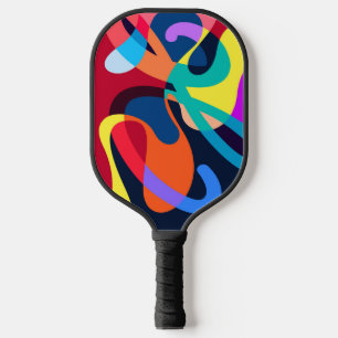 Colourful Abstract Psychedelic Liquid Background Pickleball Paddle