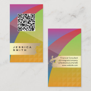Colourful Abstract QR Scan Business Card