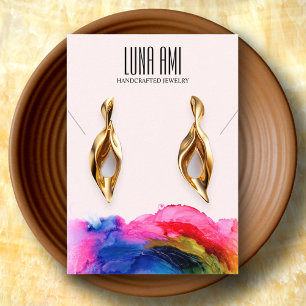 Colourful Abstract Rainbow Jewellery Earring Displ Business Card