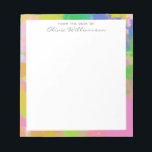 Colourful Abstract Rainbow Painting Personalised Notepad<br><div class="desc">Fun and cheerful abstract painting in a vibrant and playful rainbow of colour,  personalised with your name.</div>
