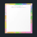 Colourful Abstract Rainbow Painting Personalised Notepad<br><div class="desc">Fun and cheerful abstract painting in a vibrant and playful rainbow of colour,  personalised with your name.</div>