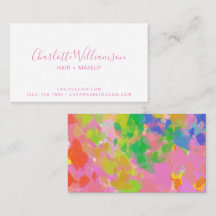 Colourful Abstract Rainbow Painting Pink Script