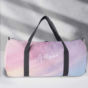 Colourful Abstract Rainbow Pattern, Pink Dance Duffle Bag