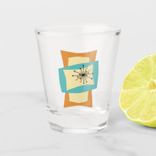 Colourful Abstract Rectangles Mid Century Modern Shot Glass