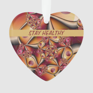 Colourful Abstract Red Orange Fantasy Fractal Text Ornament