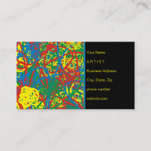 Colourful Abstract Red Yellow Green Blue Artist Business Card