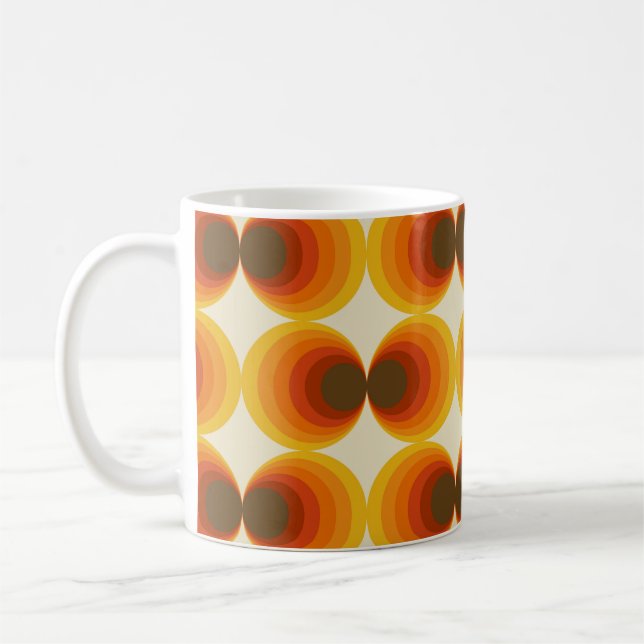 Colourful Abstract Retro Geometric Pattern Coffee Mug (Left)