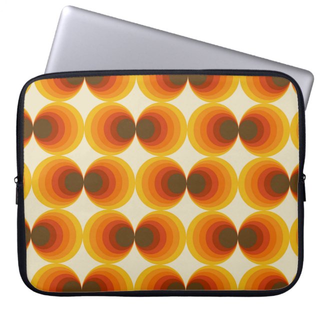 Colourful Abstract Retro Geometric Pattern Laptop Sleeve (Front)